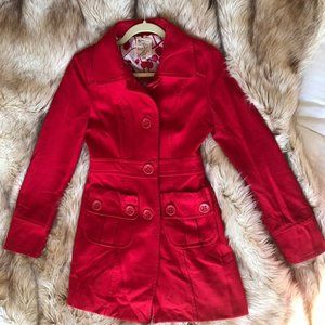 TULLE Red Wool Peacoat from Nordstrom Rack